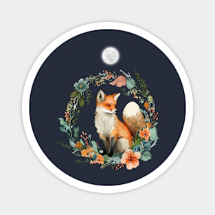 Moon light  fox  t- shirt design Magnet